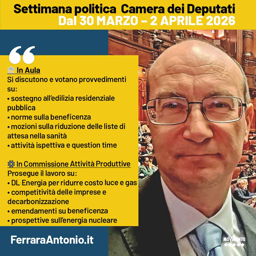 Settimana politica 30 Marzo 3 Aprile 2026