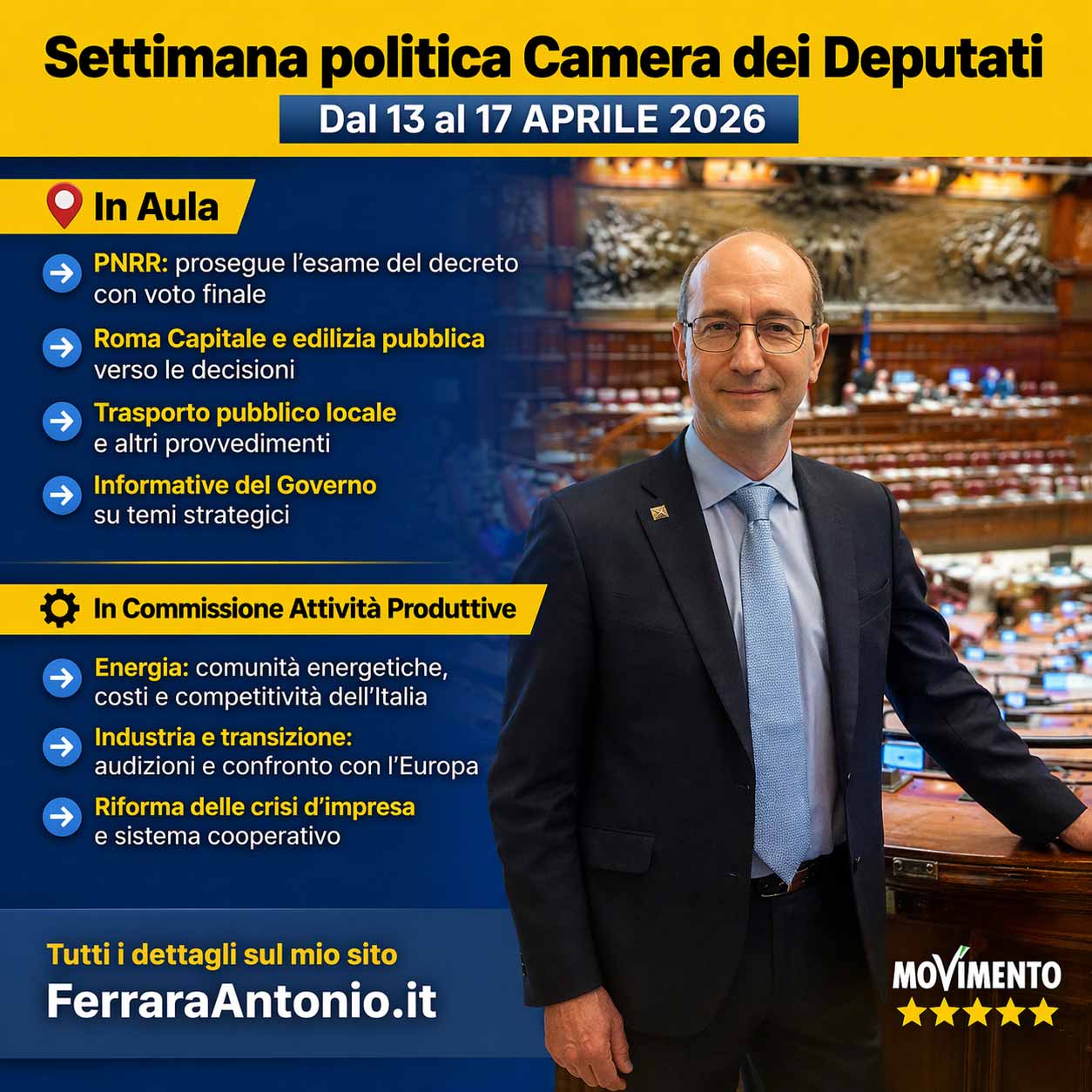 Settimana politica 13 - 17 Aprile 2026