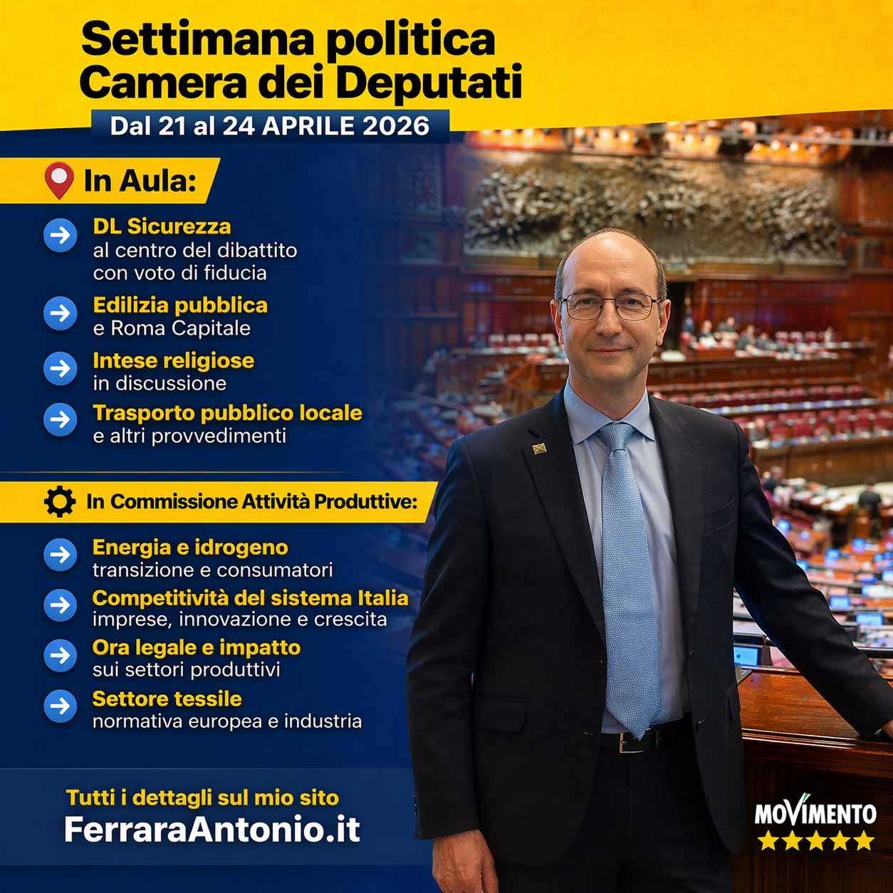 Settimana politica 21-24 aprile 2026